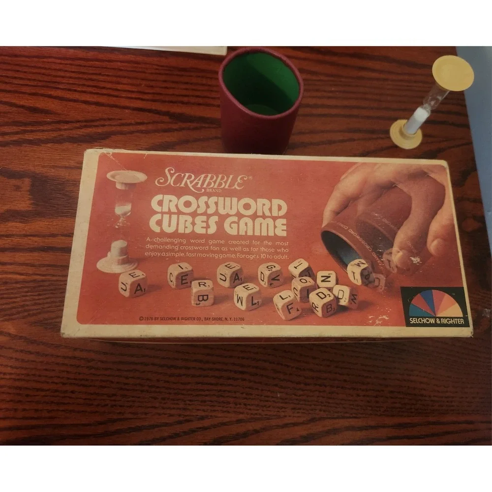 Vintage 1976 Scrabble Crossword‎ Cubes Word Game Selchow & Righter